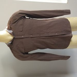 Men's 21 men medium brown button down.